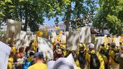 Protest at 5th Strasbourg Justice Meeting in front of the Palace of Europe, 24 June 2026