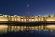 Canberra Parliament | Verified Journalism Press Parliament House at dusk in Canberra ACT, illustrating climate reporting.