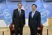 FAO & IAEA Delegation | Verified Journalism Press QU Dongyu, DG FAO and Rafael Mariano Grossi, IAEA Director General arrive at a meeting discussing world hunger.