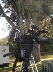 Sky News Camera | Verified Journalism Press A Sky News television camera is shown, highlighting media coverage and news reporting.