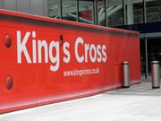 Construction site hoarding at King's Cross station - geograph.org.uk - 2996358